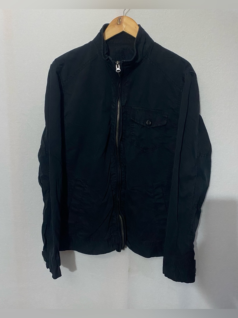 Y2K Converse One Star Men’s Bomber Jacket Full Zip Utility Military Black Size L